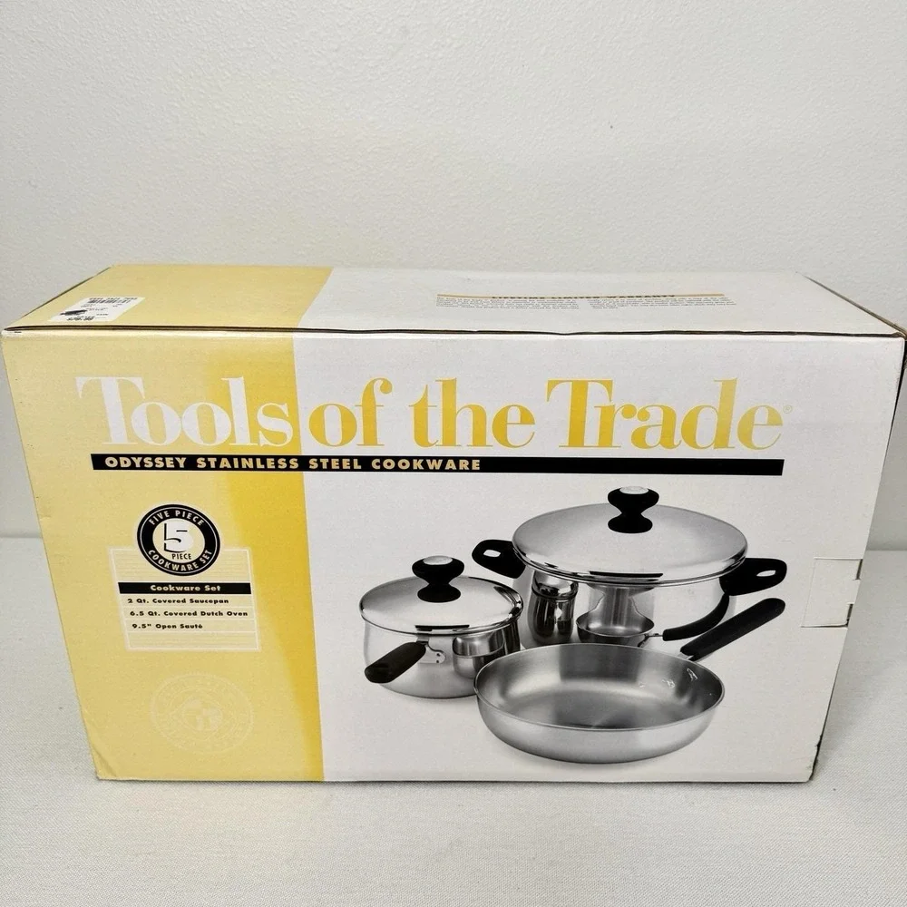 Tools of the Trade 5 Pcs Stainless Steel Cookware Set 18/10 New Sealed In Box
